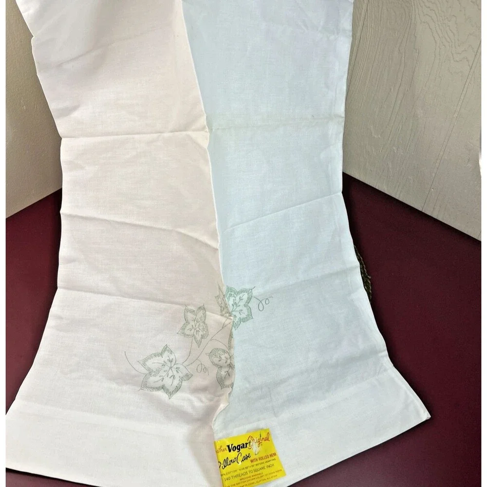 Vintage Vogart Original Pillow Case To Embroider 42x36” Hong Kong NOS